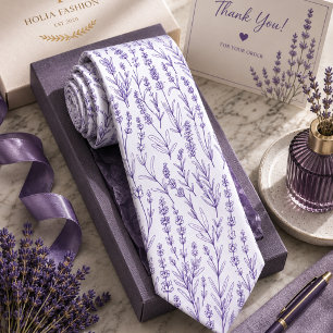 Lavander Floral Neck Tie
