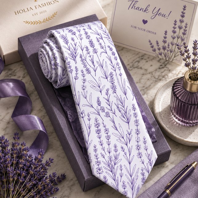 Lavander Floral Neck Tie (Creator Uploaded)