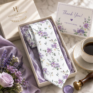 Lavander Floral Neck Tie