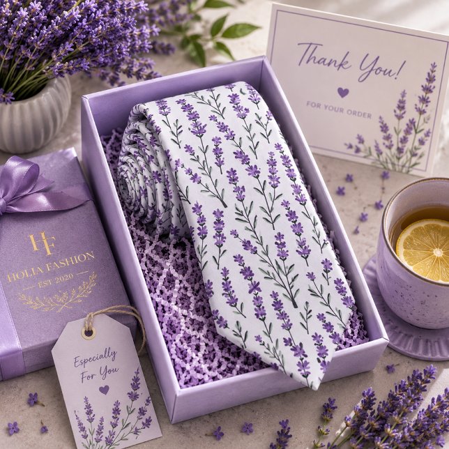 Lavander Floral Neck Tie (Creator Uploaded)