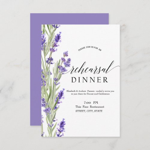 Lavander Greenery Rehearsal Dinner   Invitation