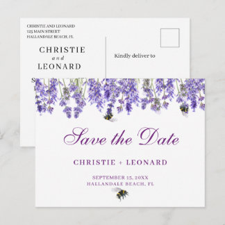 Lavander Simple Elegant Save the Date Postcard