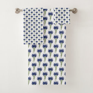 Lavandula Lavender Bunch Herb Purple Flower Garden Bath Towel Set