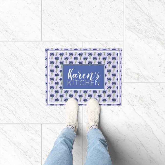 Lavandula Lavender Bunch Herb Purple Flower Garden Doormat (Indoor)
