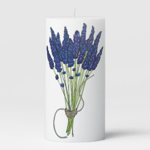 Lavandula Lavender Bunch Herb Purple Flower Garden Pillar Candle
