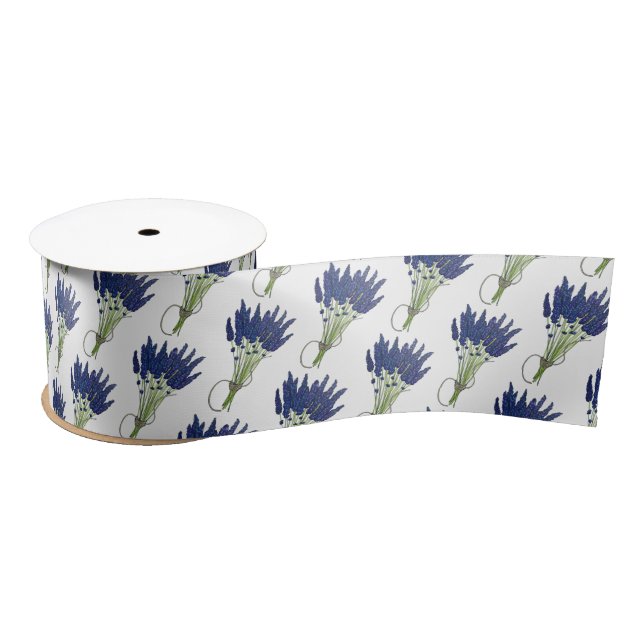 Lavandula Lavender Bunch Herb Purple Flower Garden Satin Ribbon (Spool)