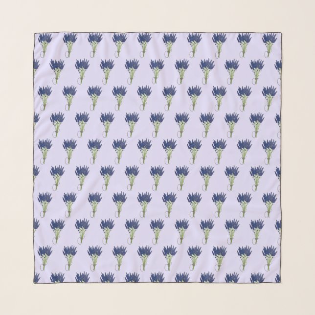 Lavandula Lavender Bunch Herb Purple Flower Garden Scarf (Front)