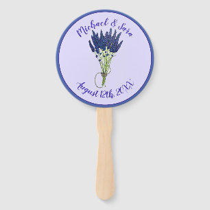 Lavandula Lavender Floral Purple Wedding Favor Hand Fan