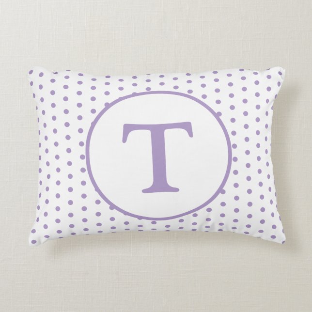 Laven & White Polka-Dot Personalized Accent Pillow (Front)
