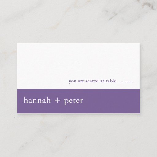 Customizable Lavendar Banner :: Guest Seating Card Business Card Templates