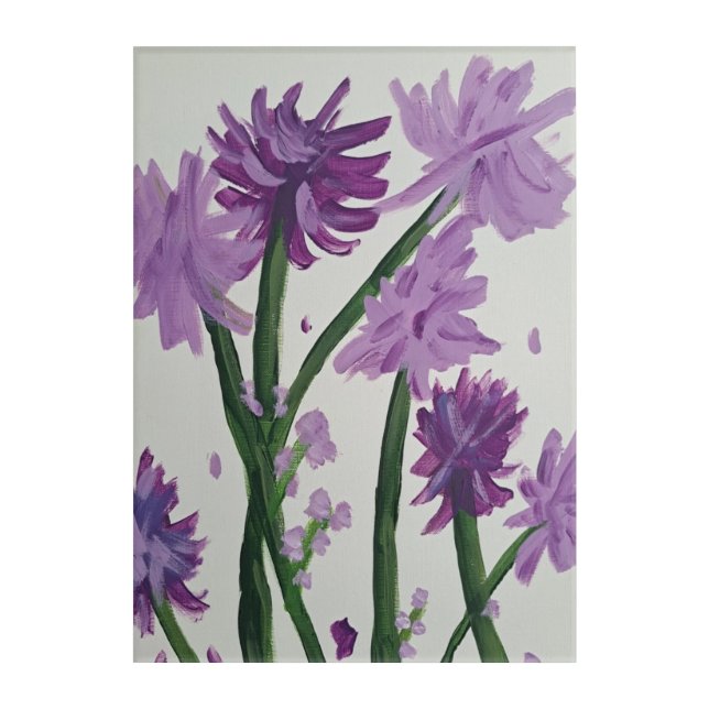 Lavendar Bell Flowers Acrylic Wall Art (Front)