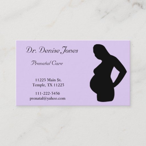 Customizable Lavendar &amp; Black Doctor Business Card