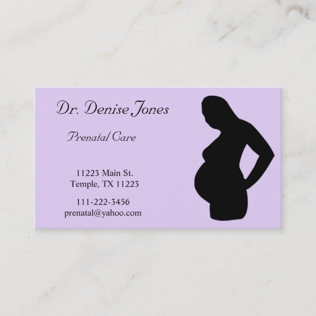 Lavendar & Black Doctor Business Card (Front)