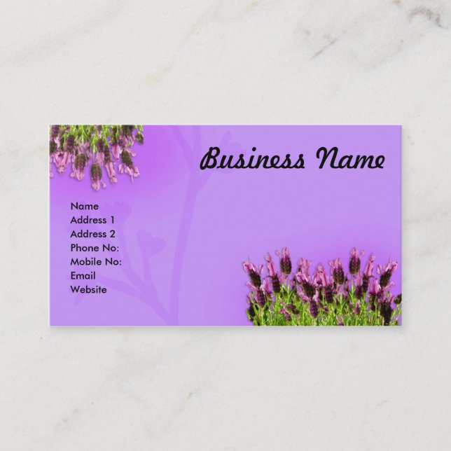 Lavendar Business Card (Front)