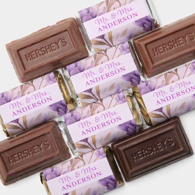 Lavendar Floral Wedding Couple Hershey's Miniatures (Assorted)
