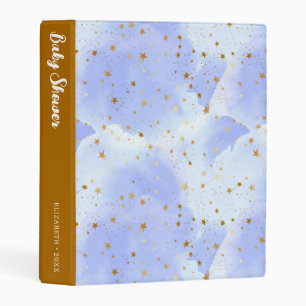 Lavendar Golden Star Baby Shower Mini Binder
