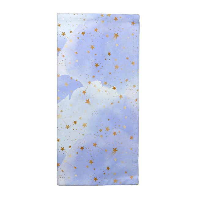 Lavendar Golden Star Pattern Cloth Napkin (Half Fold)