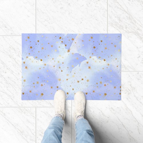Lavendar Golden Star Pattern Doormat