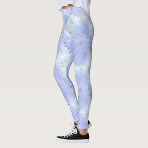 Lavendar Golden Star Pattern Leggings