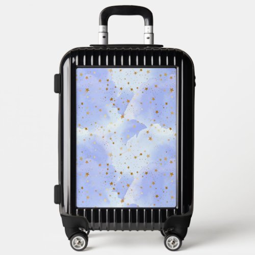 Lavendar Golden Star Pattern Luggage