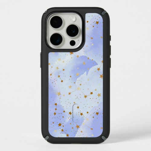 Lavendar Golden Star Pattern iPhone 15 Pro Case