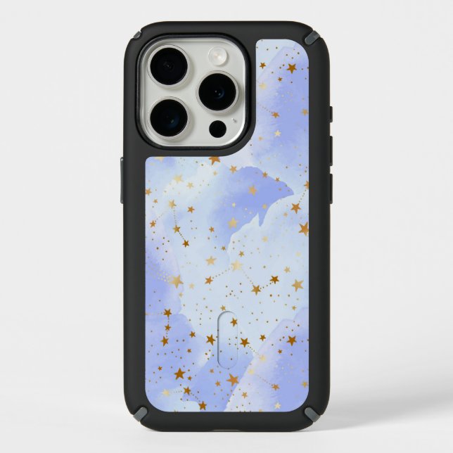 Lavendar Golden Star Pattern Speck iPhone Case (Front)