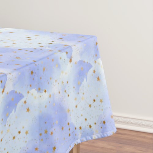 Lavendar Golden Star Pattern Tablecloth