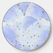 Lavendar Golden Star Pattern Wireless Charger (Front)