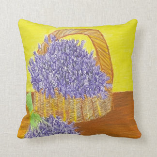 Lavendar in a Basket throw pilllow Throw Pillow