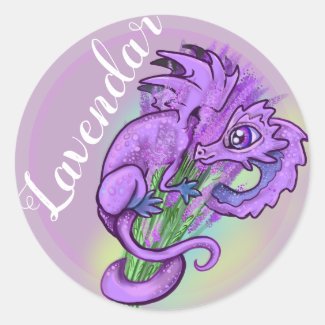 Lavendar~lil dragon garden sticker labels