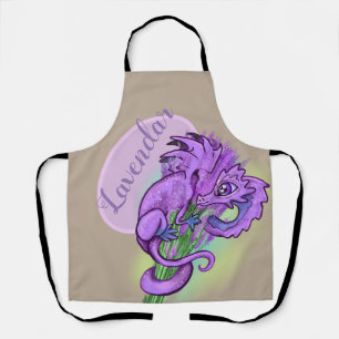 Lavendar little herb dragon  apron