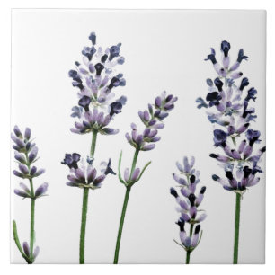 Lavendar Purple Floral Flowers Pastel Ceramic Tile