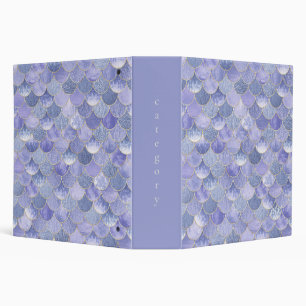 Lavendar Purple Monogram Mermaid 3 Ring Binder