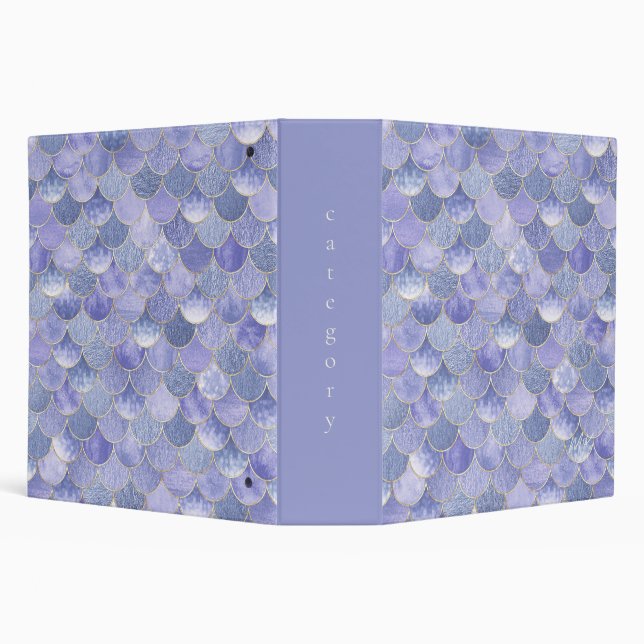 Lavendar Purple Monogram Mermaid  3 Ring Binder (Background)
