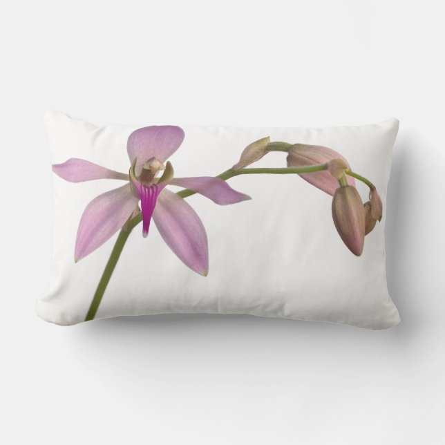 Lavendar Purple Orchid Lumbar Pillow (Front)