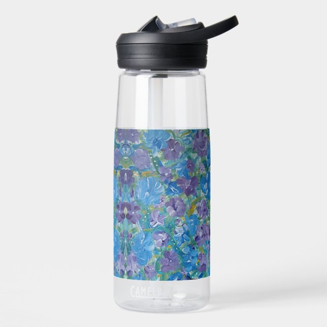 Lavendar Roses Floral Water Bottle (Left)