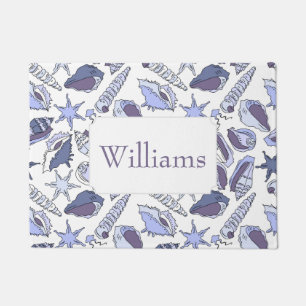 Lavendar Seashells Add Your Name Doormat