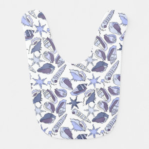Lavendar Seashells Baby Bib