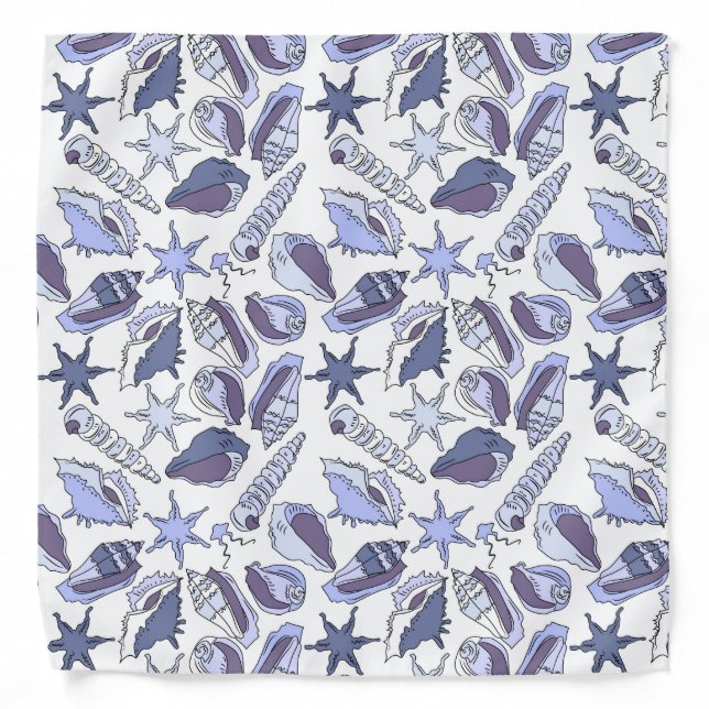 Lavendar Seashells Bandana (Front)