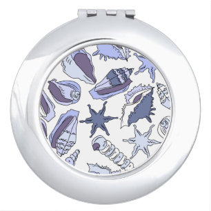 Lavendar Seashells Compact Mirror
