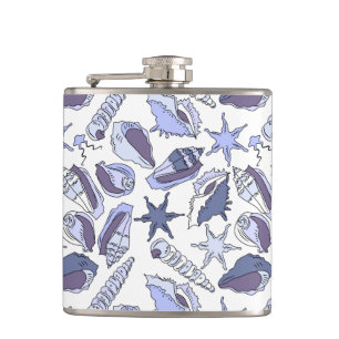 Lavendar Seashells Flask
