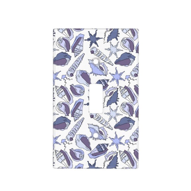 Lavendar Seashells Light Switch Cover (Front)