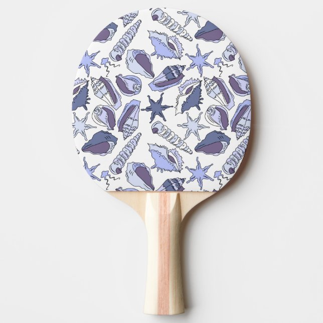 Lavendar Seashells Ping-Pong Paddle (Front)