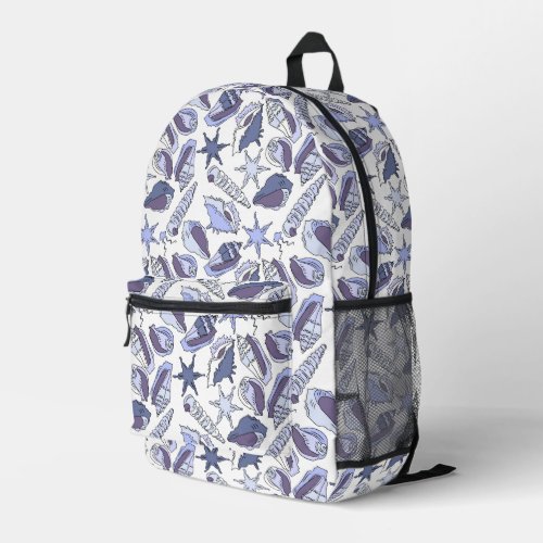 Lavendar Seashells Printed Backpack