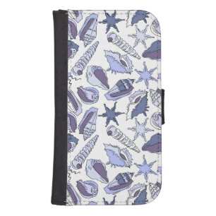 Lavendar Seashells Phone Wallet