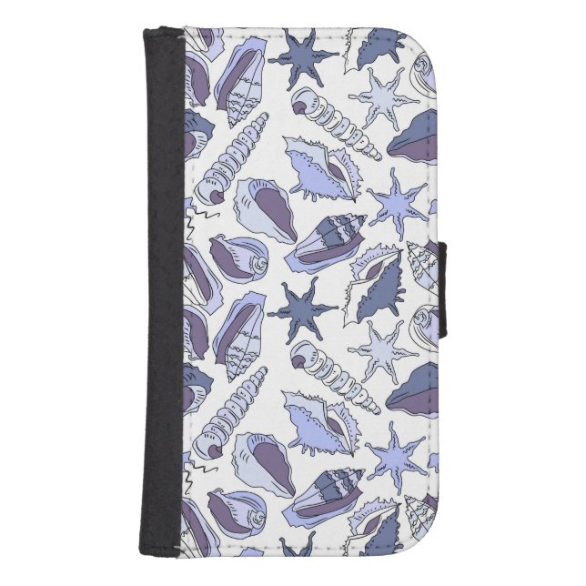 Lavendar Seashells Samsung Galaxy Wallet Case (Front)