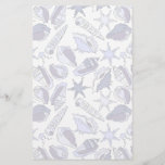 Lavendar Seashells Stationery