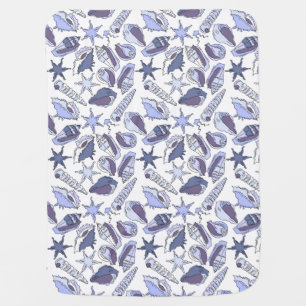 Lavendar Seashells Swaddle Blanket