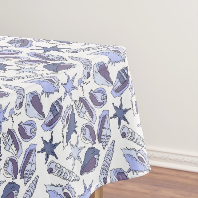Lavendar Seashells Tablecloth (In Situ)