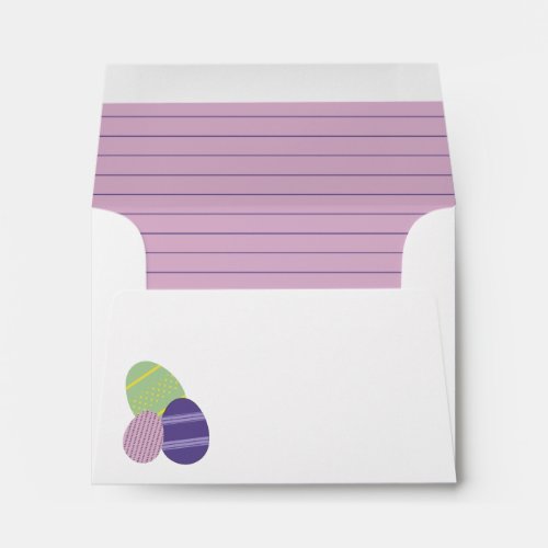 Lavendar Stripes and Easter Eggs Envelope